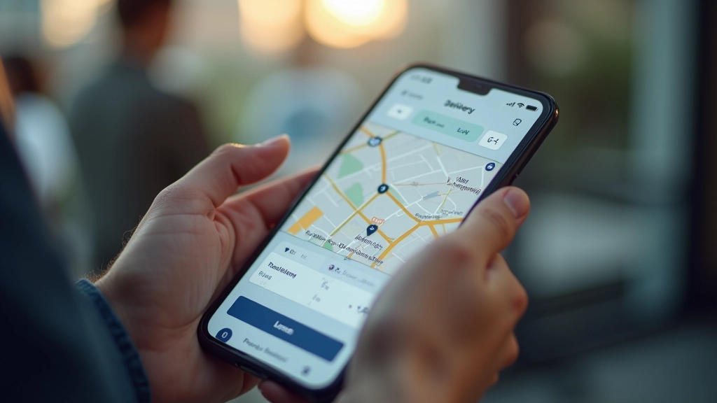 Mobilioji aplikacija rodanti pristatymo žemėlapį su robotų lokacijomis